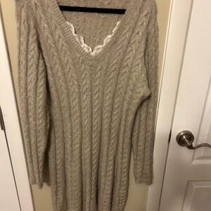 Cozy Cable Knit Sweater Dress